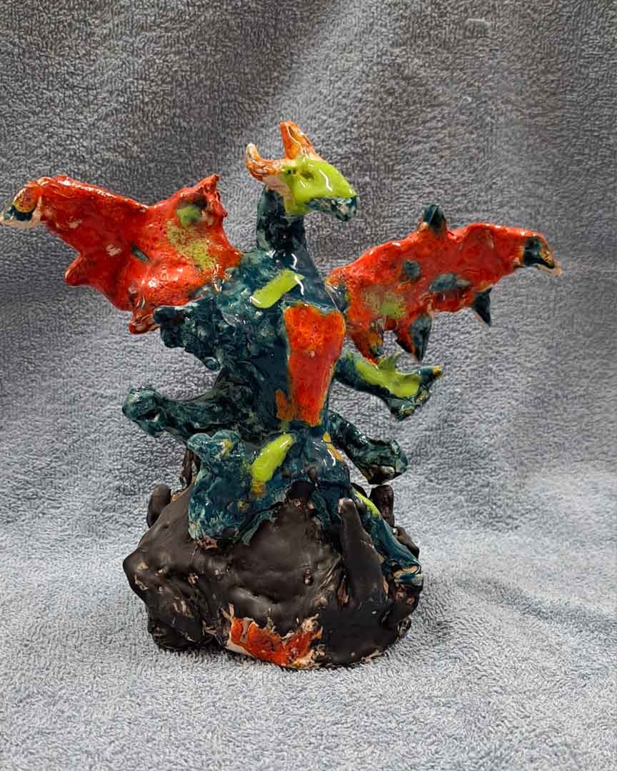 Dragon en faïence émaillée - Marius