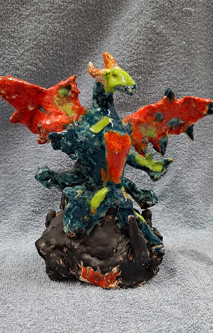Dragon faïence émaillée - Marius