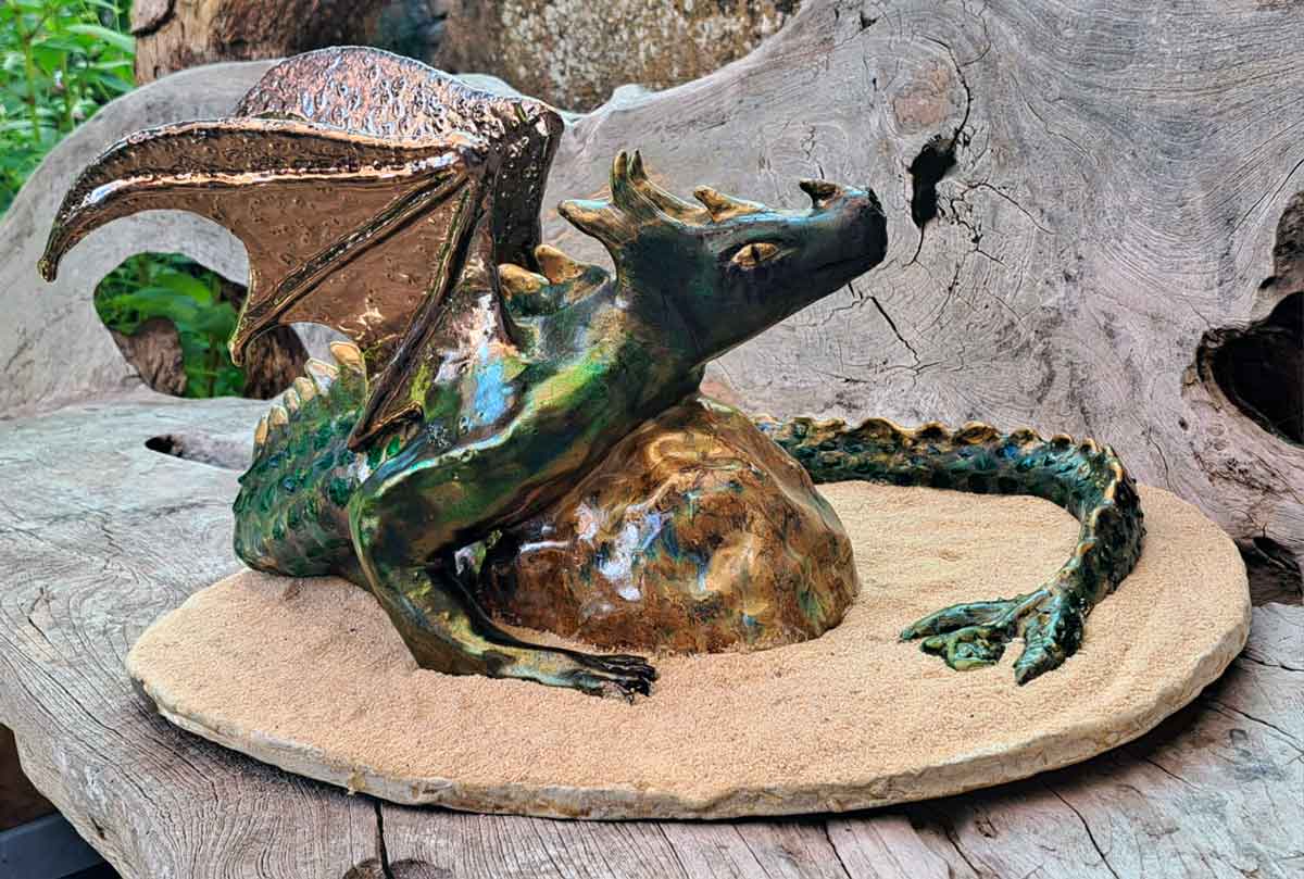 Dragonne grès émaillé - Jocelyne