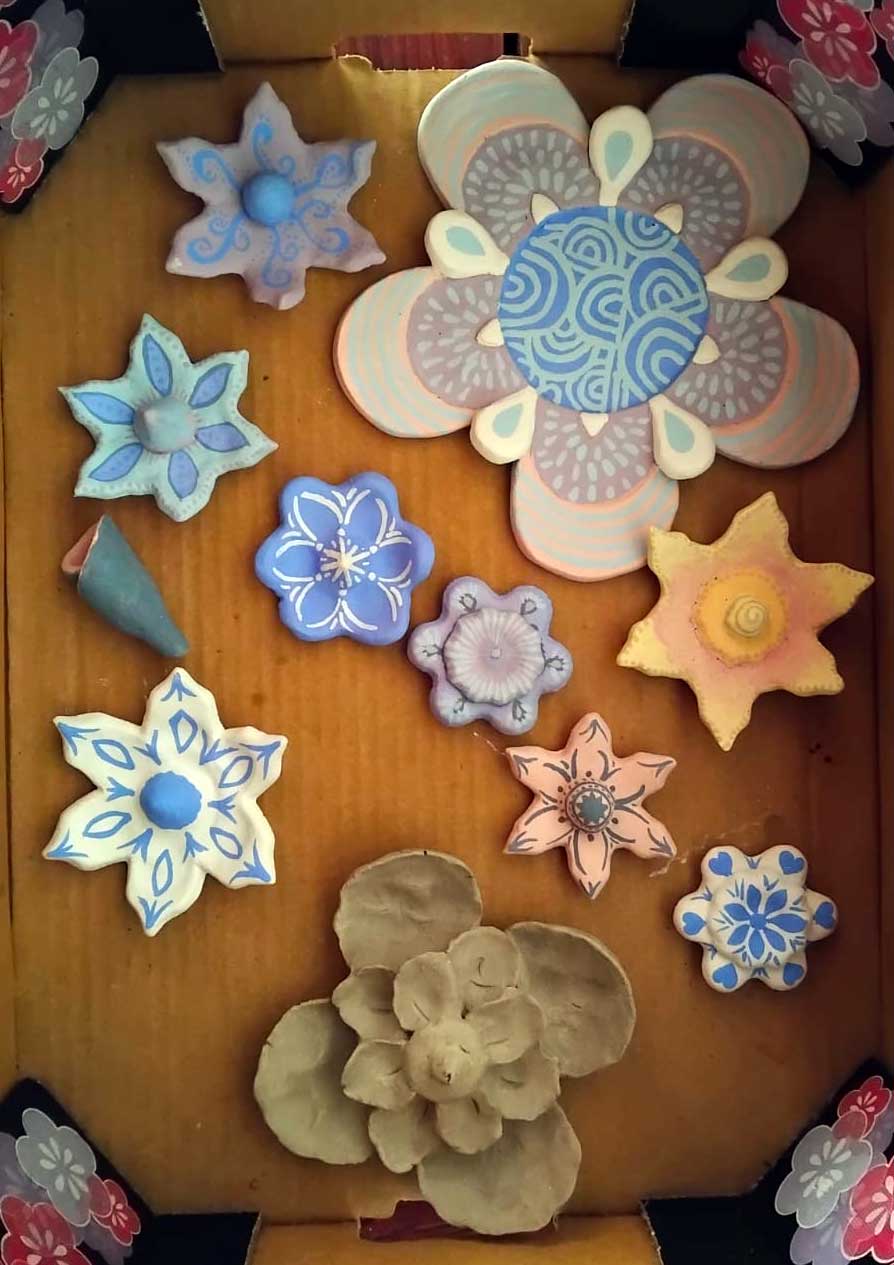 Fleurs grès émaillé - Clémence